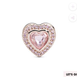 PANDORA Rose Gold Pink Sparkling Love Heart Charm 787608NPM